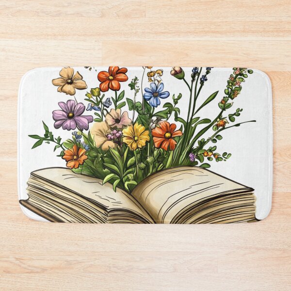 Item preview, Open Book With Flowers Rich Color Art designed and sold by GrinGalore.