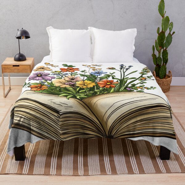 Item preview, Open Book With Flowers Rich Color Art designed and sold by GrinGalore.