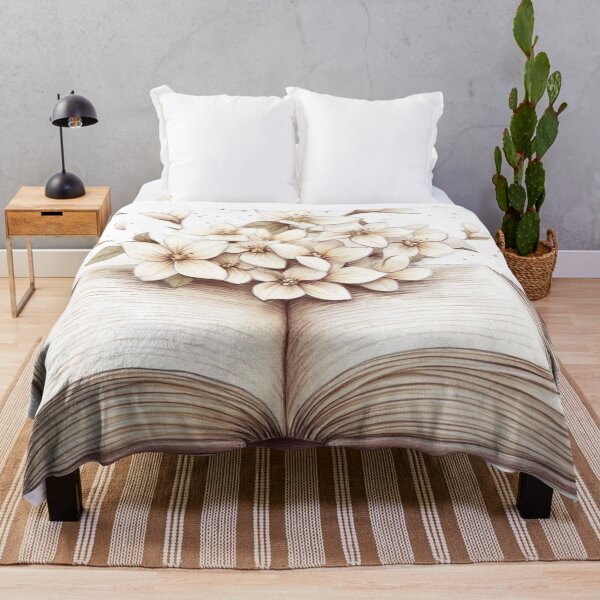Item preview, Open Book With Flowers Beige Art designed and sold by GrinGalore.