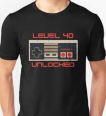 Videospiel Geburtstag T-Shirt für Männer und Frauen LEVEL 40 ENTSPERRT Slim Fit T-Shirt