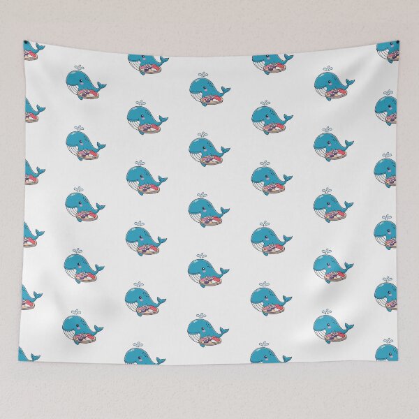 Item preview, Illustration of cute whale holding a sushi platter designed and sold by rasagamastore.