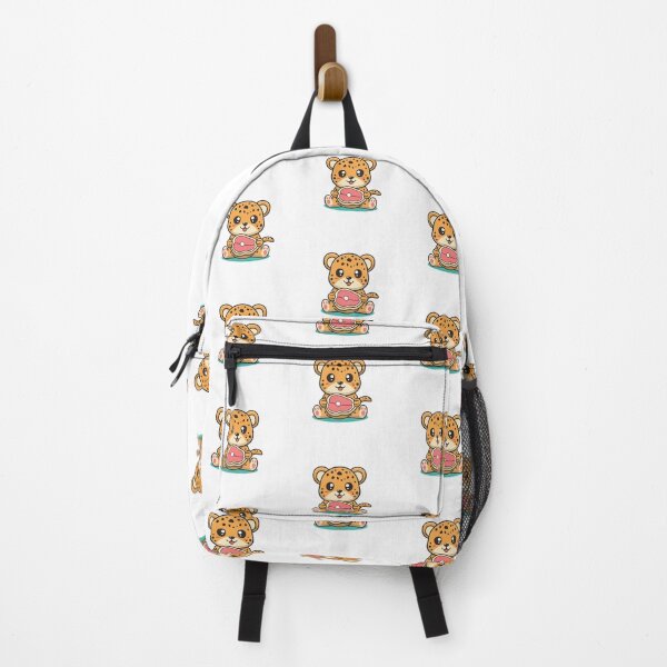 Item preview, Simple illustration of cute cheetah eating steak designed and sold by rasagamastore.
