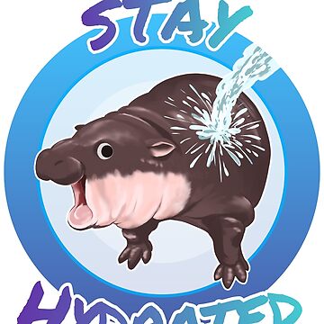 Artwork thumbnail, Moo Deng baby hippo Stay hydrated by VoltSketches