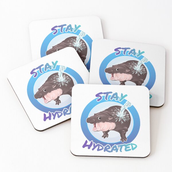 Item preview, Moo Deng baby hippo Stay hydrated  designed and sold by VoltSketches.