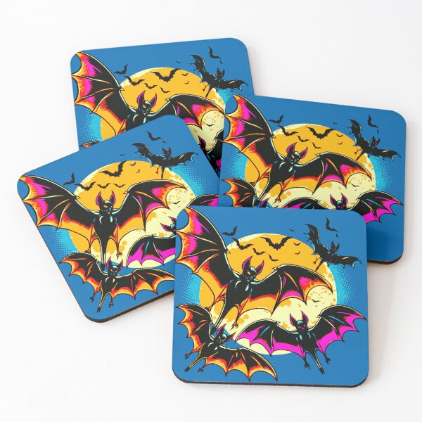 Item preview, Halloween Bats Flying Against a Full Moon - Sq designed and sold by srangiem-cc.