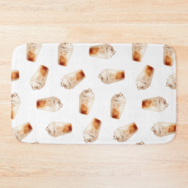 Item preview, Seamless pattern with cute cups of malt Latte Madness designed and sold by natalidesign.