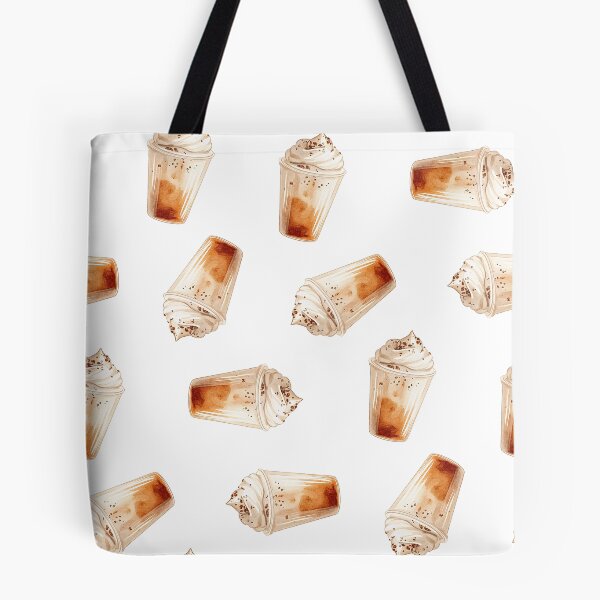 Item preview, Seamless pattern with cute cups of malt Latte Madness designed and sold by natalidesign.