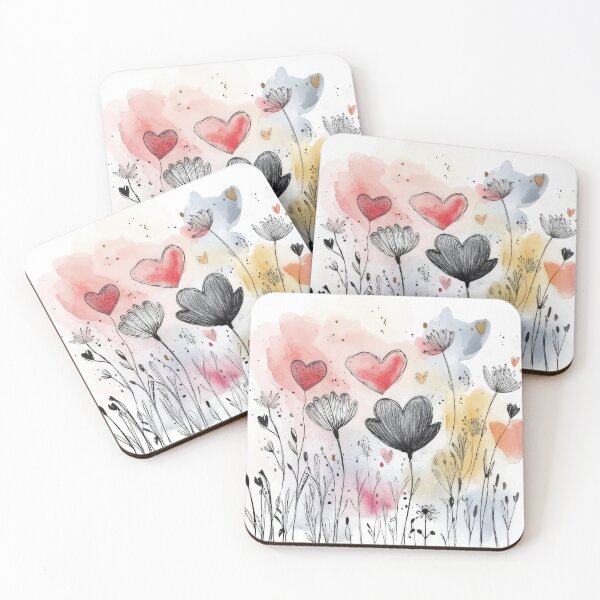Item preview, Seamless Endless Hand Drawn Watercolor Abstract Floral and Small Flowers Leaves Pattern Isolated Background designed and sold by paratynka.