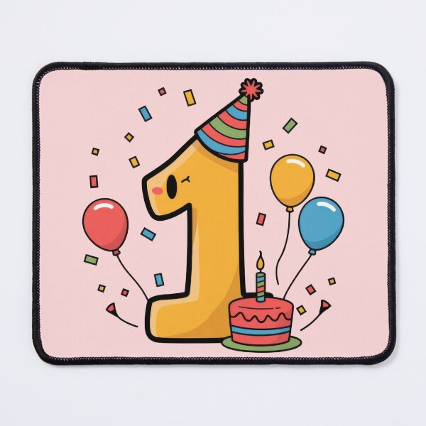 Item preview, First Birthday Celebration Cartoon Illustration designed and sold by ImagineCorner.