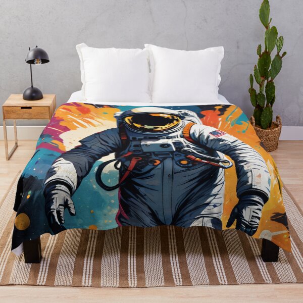 Item preview, Vibrant Astronaut Floating in Space Ink Splash designed and sold by ByteyCreatives.