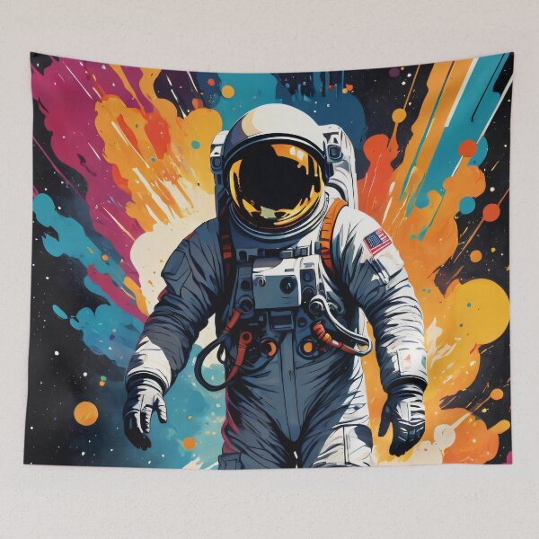 Item preview, Vibrant Astronaut Floating in Space Ink Splash designed and sold by ByteyCreatives.