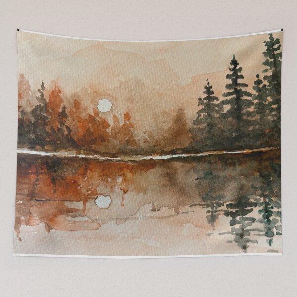 Item preview, Watercolor Landscape Sunset designed and sold by TheArtCave.