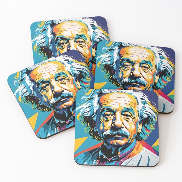 Aperçu de l'œuvre Pop Art Einstein – Portrait audacieux et dynamique créée et vendue par Kelvin Hughes Design.