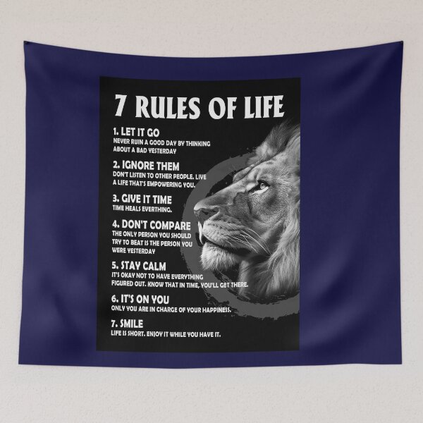 Item preview, 7 Rules of Life Motivational Poster - Perfect Print For Bedroom or Home Office Framed Art Print designed and sold by FernaRoje.