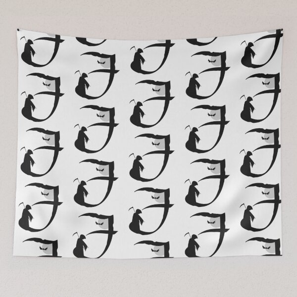 Item preview, Halloween Grim Reaper and Bat Letter F Monogram designed and sold by Arkadina.
