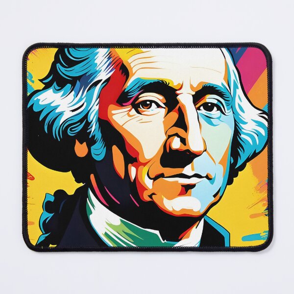 Artikelvorschau, Pop Art George Washington – Markantes und lebendiges Porträt entworfen und verkauft von Kelvin Hughes Design.