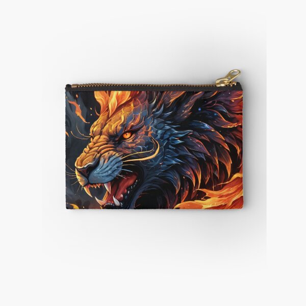 Item preview, Majestic Fantasy Lion with Intricate Patterns and Flames designed and sold by ByteyCreatives.