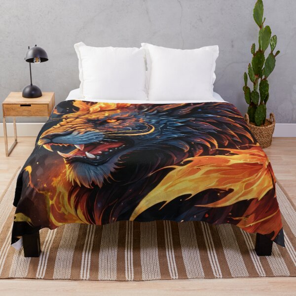 Item preview, Majestic Fantasy Lion with Intricate Patterns and Flames designed and sold by ByteyCreatives.