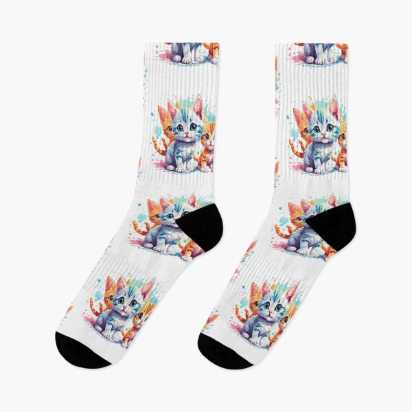 Item preview, Three Cats Orange Blue - @fluidwatercolor designed and sold by fluidwatercolor.