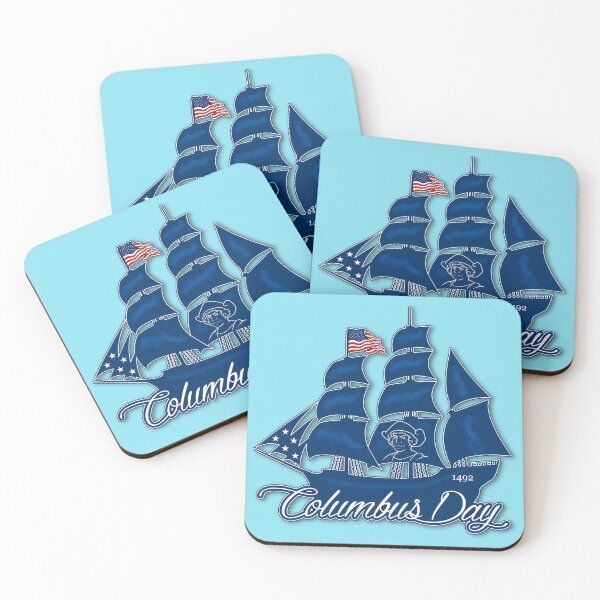 Item preview, Columbus Day , Christopher Columbus, Ship, Blue, White, Sea designed and sold by orthodox-icon.