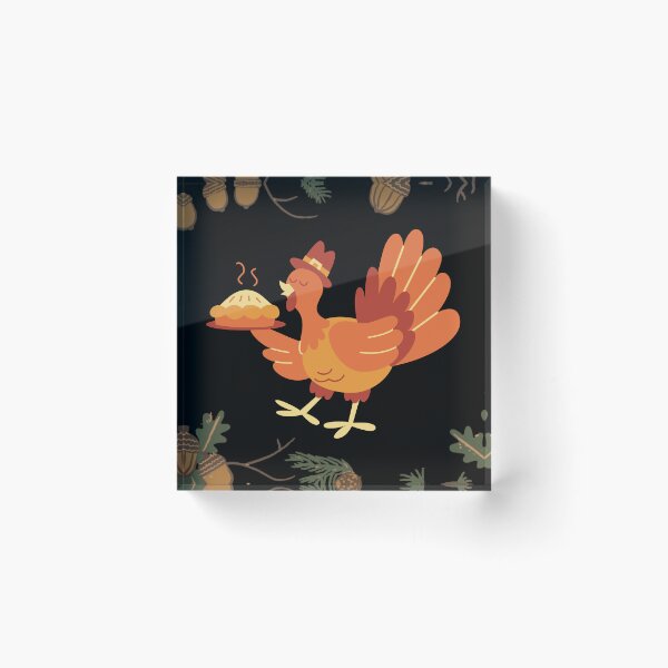 Item preview, Turkey with Pie and Pinecones – Fun Thanksgiving Design designed and sold by Stefiivn.