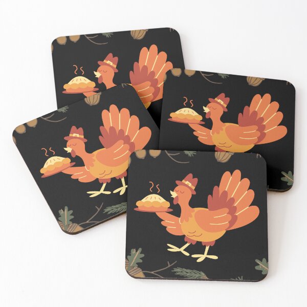Item preview, Turkey with Pie and Pinecones – Fun Thanksgiving Design designed and sold by Stefiivn.