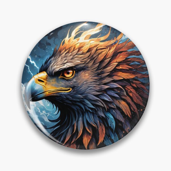 Item preview, Majestic Gryphon Portrait with Lightning and Storm Clouds designed and sold by ByteyCreatives.