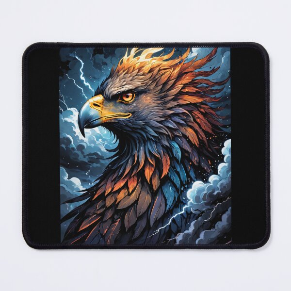 Item preview, Majestic Gryphon Portrait with Lightning and Storm Clouds designed and sold by ByteyCreatives.