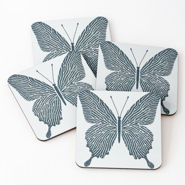 Item preview, Navy Butterfly with Fingerprint Pattern designed and sold by Blink Art Studio.