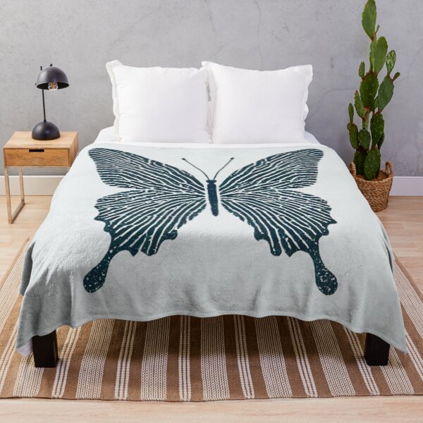 Item preview, Navy Butterfly with Fingerprint Pattern designed and sold by Blink Art Studio.