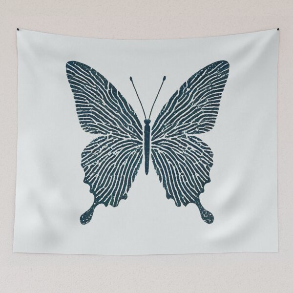 Item preview, Navy Butterfly with Fingerprint Pattern designed and sold by Blink Art Studio.