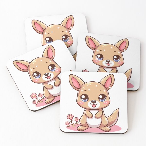 Item preview, Kawaii Kangaroo with Flowers designed and sold by istoriadesign.