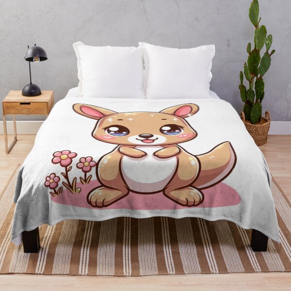 Item preview, Kawaii Kangaroo with Flowers designed and sold by istoriadesign.