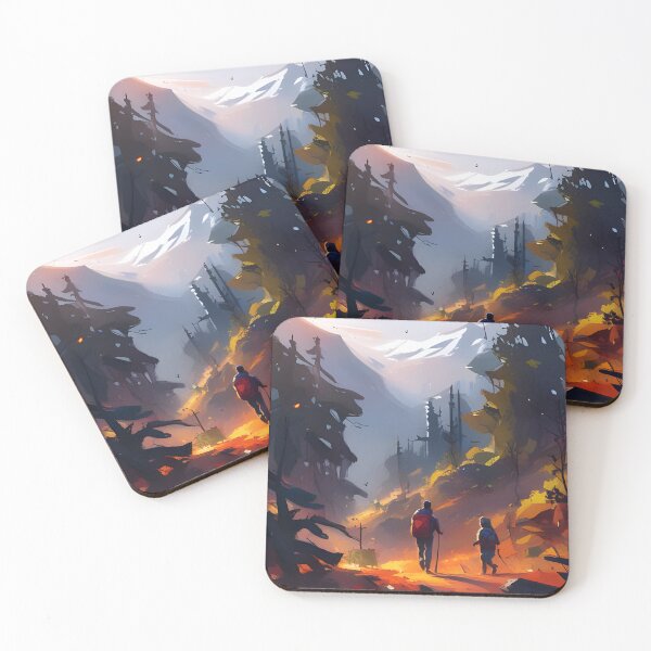 Item preview, Father and son hiking in the forest designed and sold by stine1.