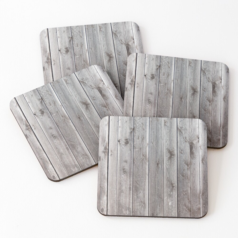 distressed country farmhouse primitive grey barn wood Coasters (Set of 4)