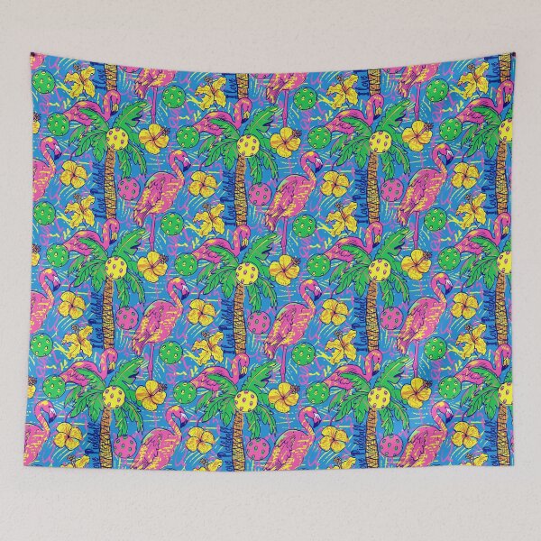 Item preview, Crazy colors tropical pickleball designed and sold by EvieWoj.