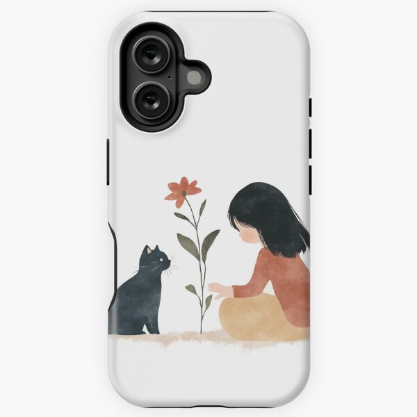 Item preview, Cat, little girl and flower designed and sold by Milega.