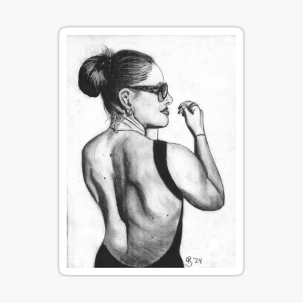 Item preview, A Woman Who Ate | Ilona Maher Charcoal Drawing designed and sold by CPorterGo.