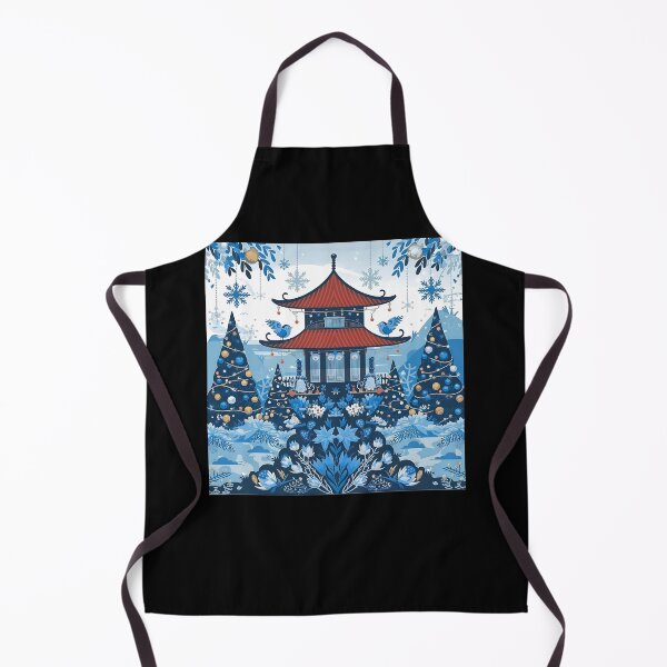 Item preview, Blue Chinoiserie Christmas designed and sold by nanka-art.