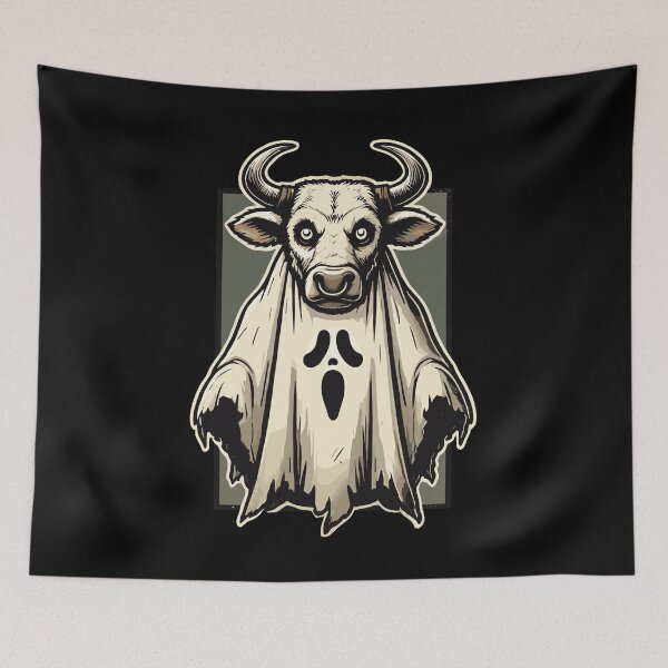 Item preview, Gruseliges Kuh Gespenst Bull Sheet Halloween Idea designed and sold by LuminOrb.