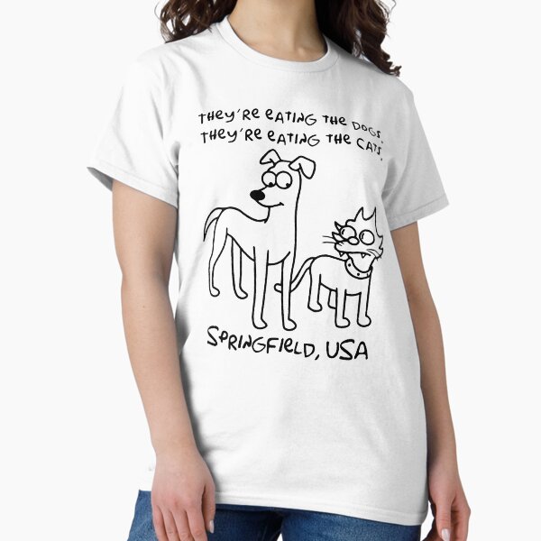 Vista previa del artículo con la obra «Se están comiendo a los perros, se están comiendo a los gatos Springfield USA 2», diseñado y vendido por michellekuku.