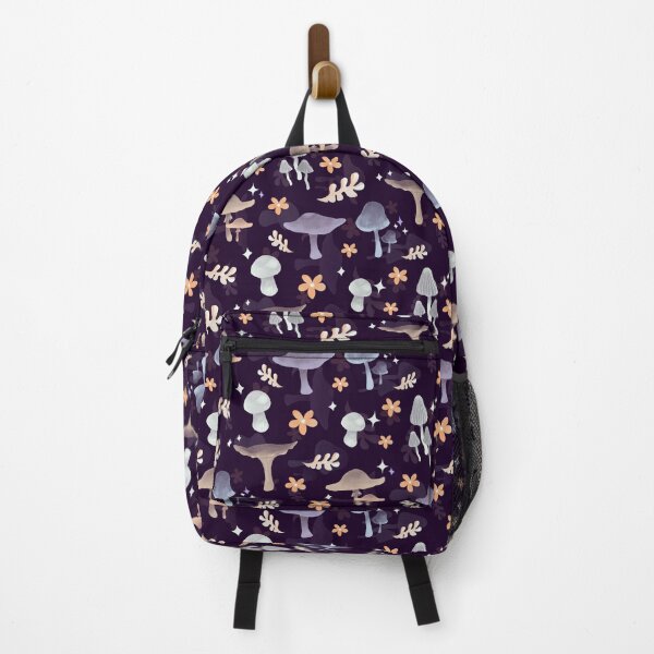 Item preview, Woodland Mushrooms Autumn Pattern (Dark x Stars) designed and sold by Nyatimira.