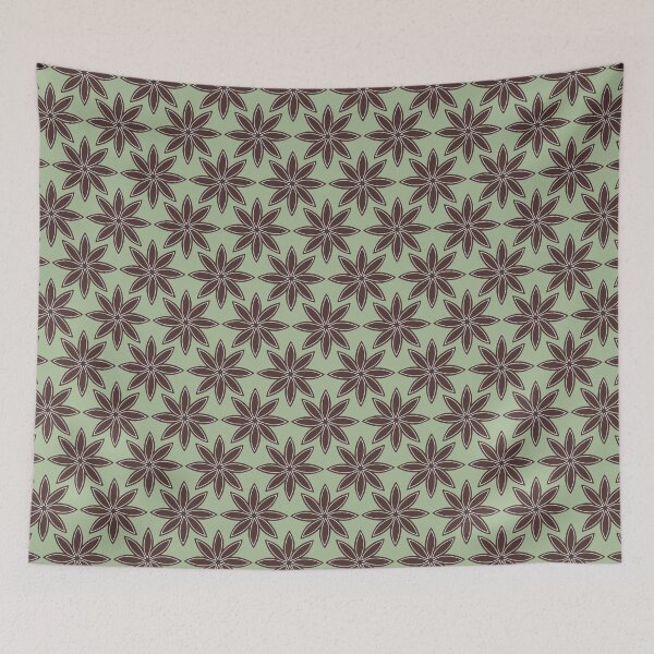 Item preview, Star Anise Pattern on Green, Christmas Spice designed and sold by scome.