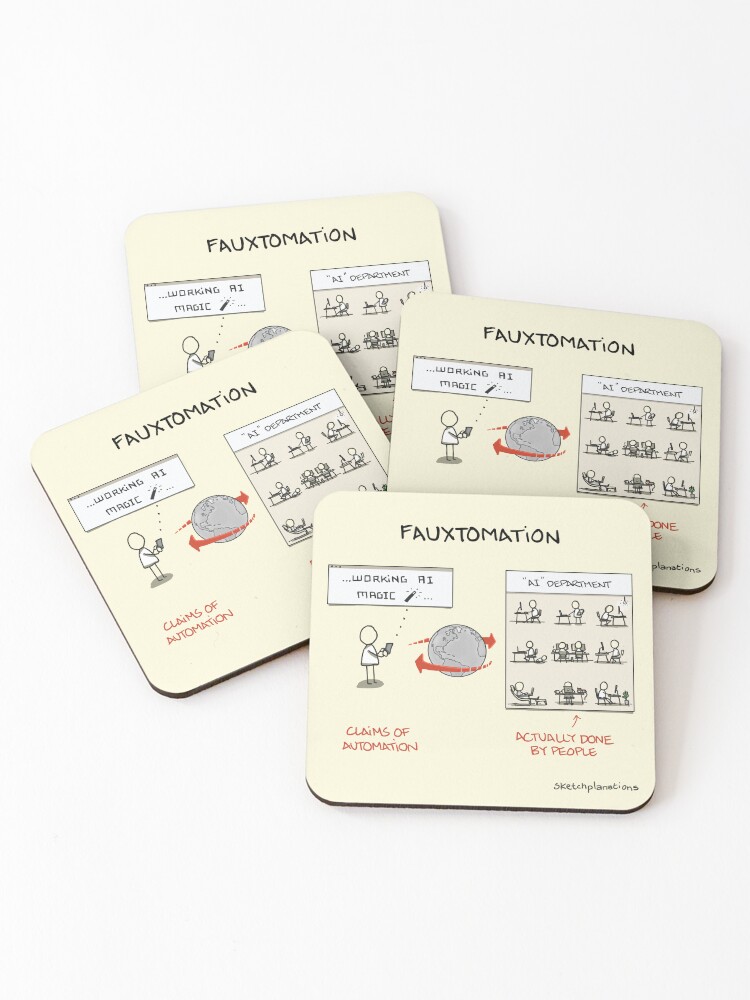 Thumbnail 1 of 5, Coasters (Set of 4), Fauxtomation designed and sold by sketchplanator.