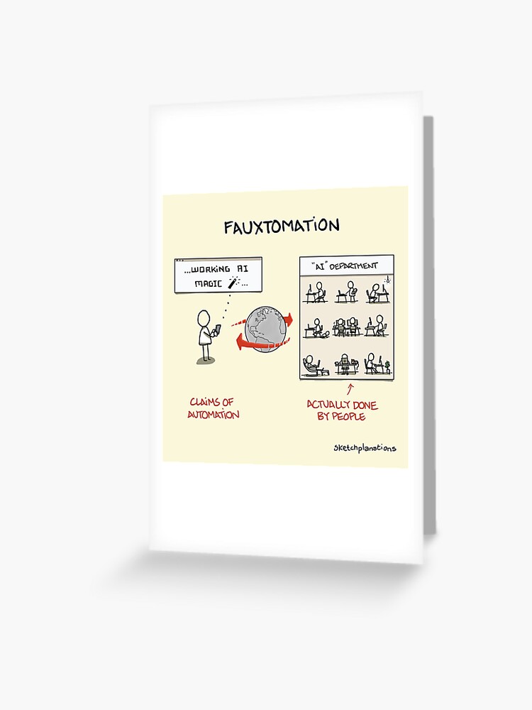 Thumbnail 1 of 2, Greeting Card, Fauxtomation designed and sold by sketchplanator.