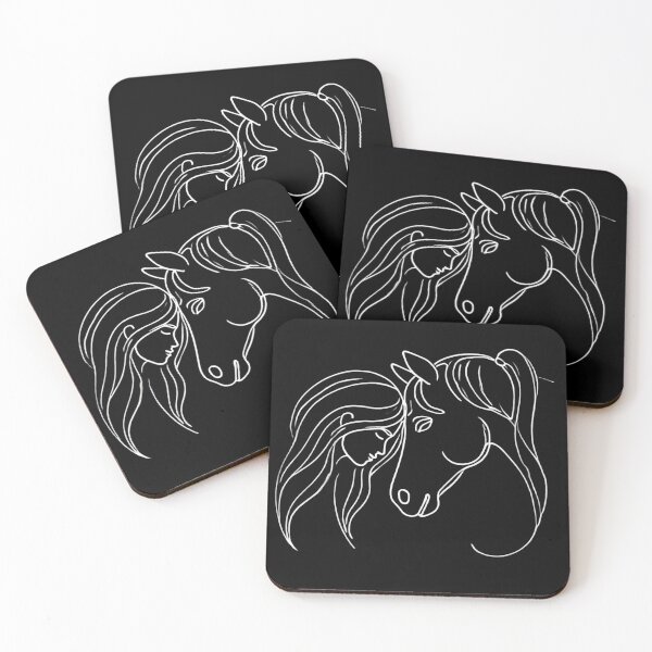 Item preview, Girl face Horse face one line art designed and sold by The Art of Kkatarynka.