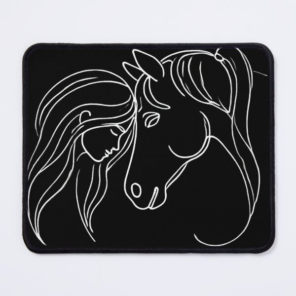 Item preview, Girl face Horse face one line art designed and sold by The Art of Kkatarynka.