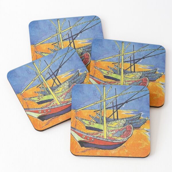 Item preview, Fishing Boats Vincent van Gogh painting Yachts Van Gogh print designed and sold by ArtUnova.