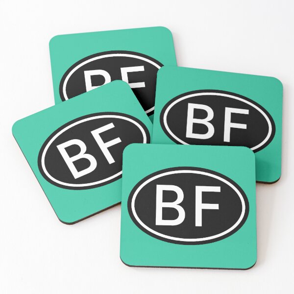 Item preview, BF Initials Monogram Oval White Letters designed and sold by Jeallan Designs.