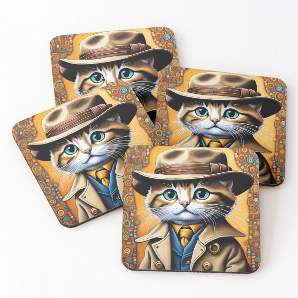 Item preview, Folk Art Kitten as a Detective designed and sold by Colin Bentham.